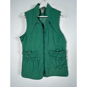 Duluth Trading Womens Green Zip Up Outdoor Utility Vest Small Mesh Back Pockets